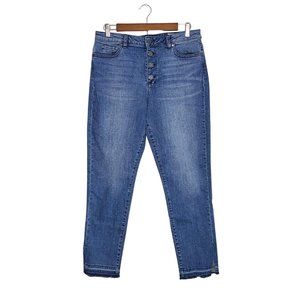 Vince Camuto Button Fly Denim High Rise Skinny Jeans